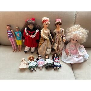 Vintage Doll Lot Of 11 Mixed Dolls! Some Rare Different Sizes & Brands LOOK!